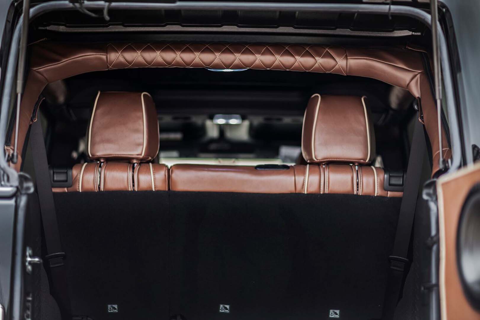 King Ranch Leather Custom Jeep Interior With Tan Piping